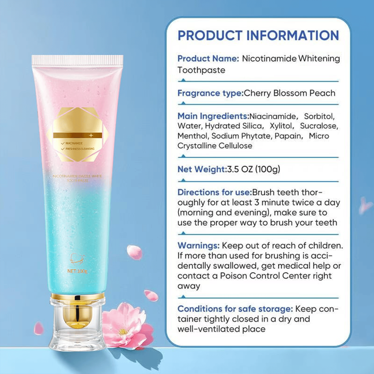 ✨ 🦷 Niacinamide Whitening Toothpaste - For Healthier, Whiter Teeth!
