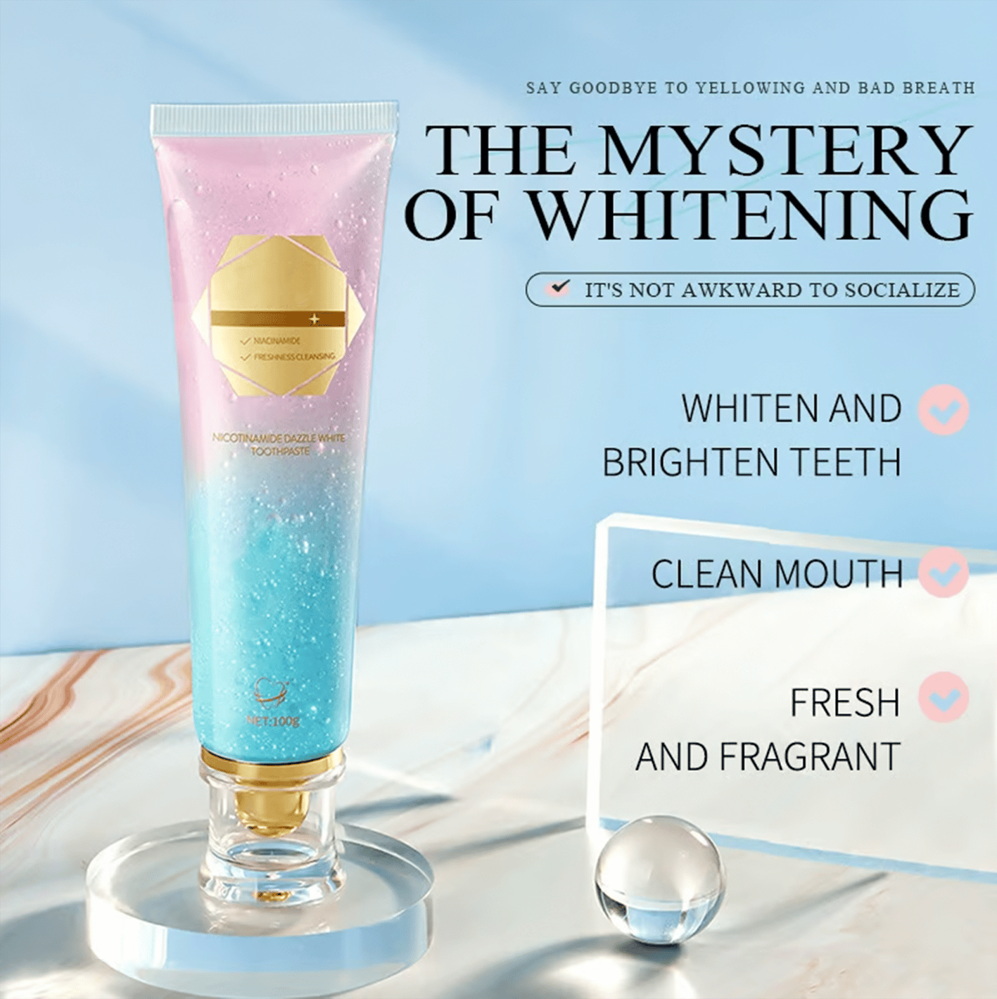 ✨ 🦷 Niacinamide Whitening Toothpaste - For Healthier, Whiter Teeth!